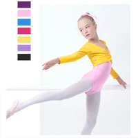 girls ballet crop tops dance leotards wrap high waist ballet clothes children long sleeve gymnastics leotard overall