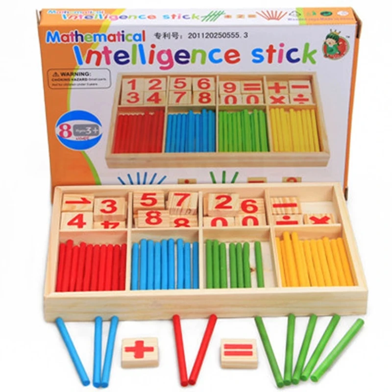 

Wooden Counting Stick Math Toy Montessori Fun Arithmetic Early Education Tools Creative Parent-Child Interactive Game for Kids