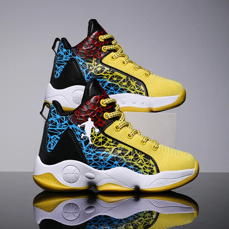 

High Quality Leather Basketball Shoes Non-slip Kids Sneakers Children Sport Shoes Boys Brand Child Boy Basket Trainers Athletic