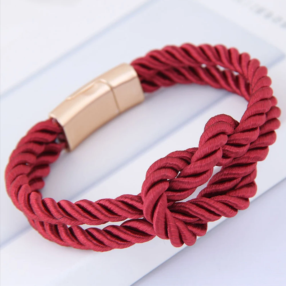 Веревочный браслет для мужчин и женщин украшение на запястье Модная бижутерия