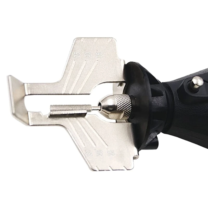 

Chain Saw Sharpening Attachment Sharpener Guide Drill Adapter Head Ruler X4YE