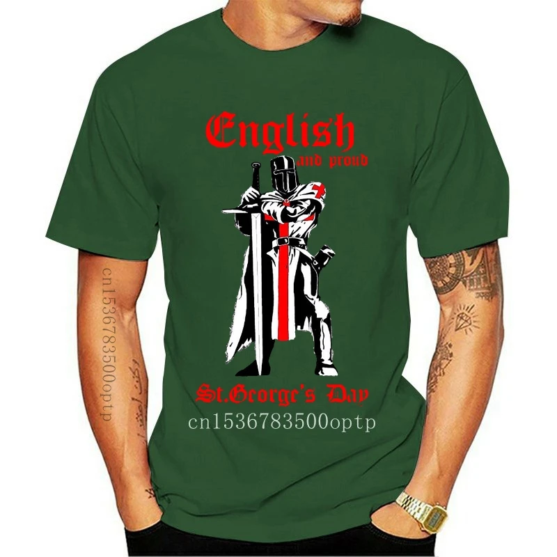 

New 3D Print T-Shirt Pure Color Short Sleeve St. George Day T-Shirt UK and Pride St. George and Dragon Cross Tee Shirt
