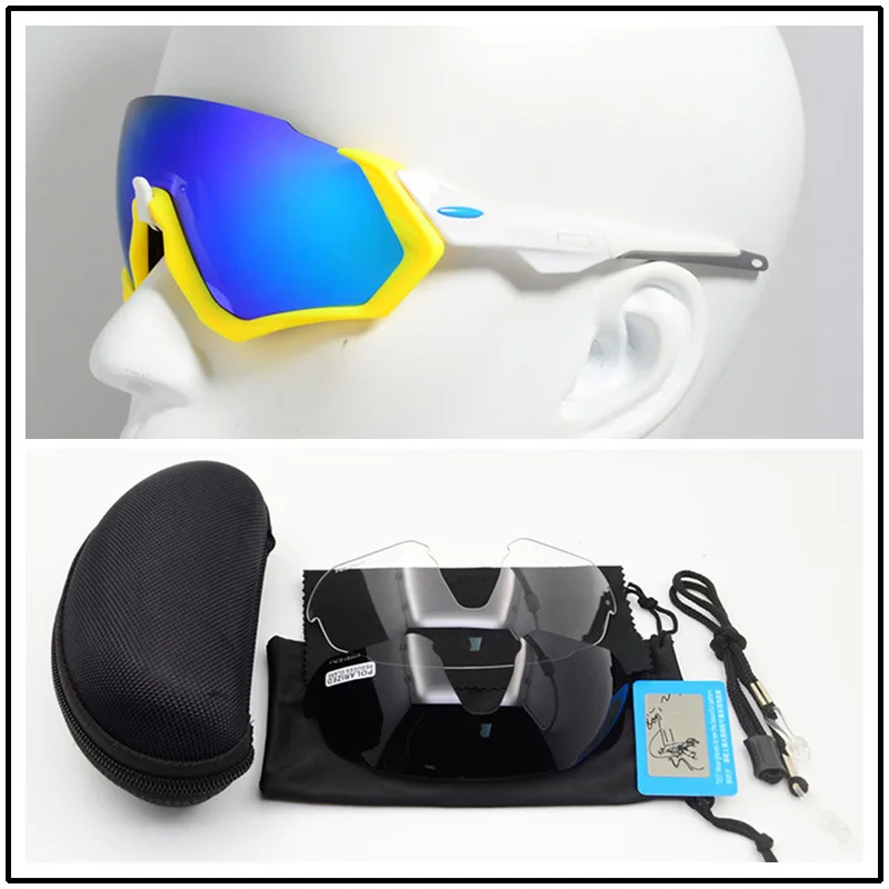 Polarized 3 Lens Поляризованные очки с 3 линзами для мужчин и женщин, спортивные очки для велоспорта, Mtb, для гонок, шоссейных велосипедов, солнцезащитные очки для велосипедистов, велосипедные очки, очки для бега, верховой езды - Цвет: Polarized 3 Lens