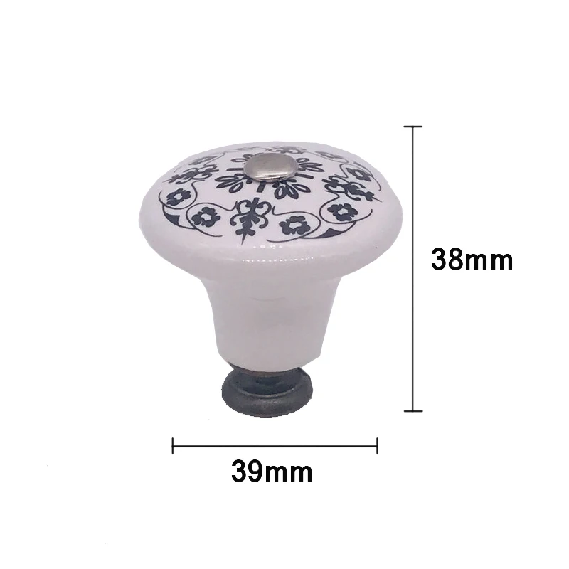 Черно белая расписная керамическая ручка двери отличный и веселый декор для