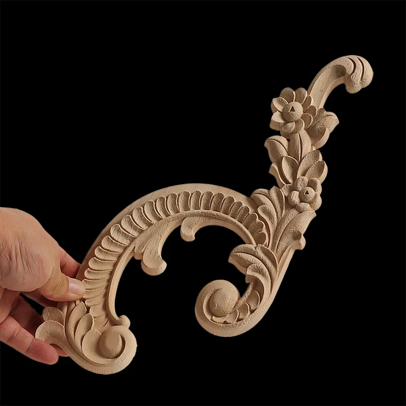 Аппликации из натурального дерева прямоугольные неокрашенные для мебели шкафа |