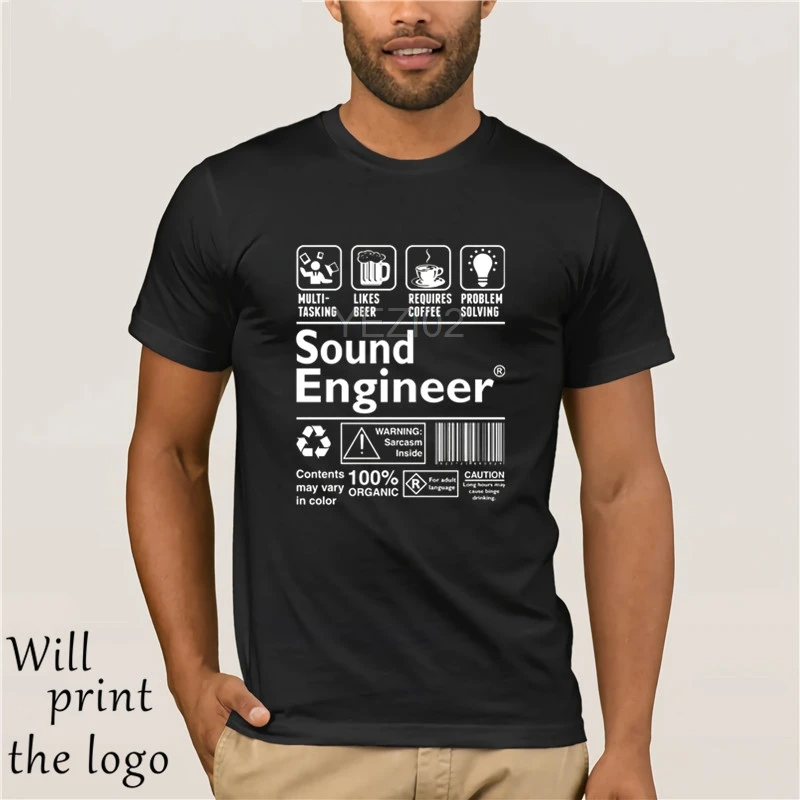 Футболка забавная футболка Мужская с аниме крутая работа мягкий звук инженер