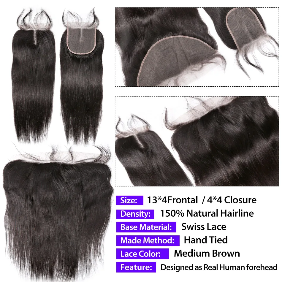 Бразильские пряди из 100% человеческих волос 3 4 с фронтальной сеткой 30 40 дюймов