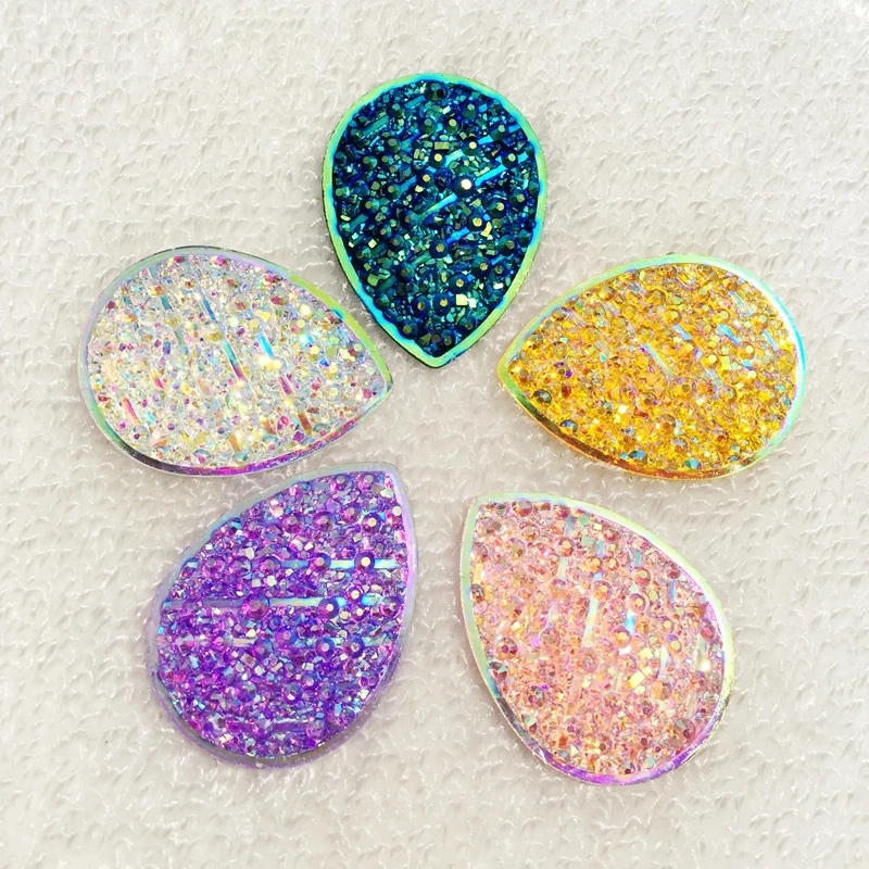 6 шт. прозрачные стразы 30*40 мм в форме капли|Пуговицы| |