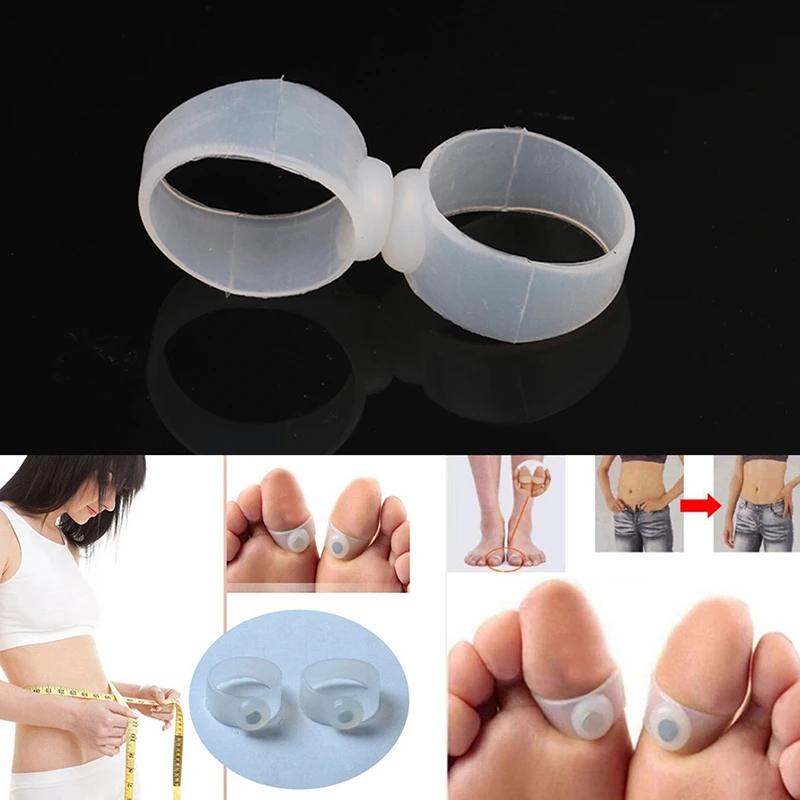 

1Pair=2Pcs Weight Loss Slimming Ring Feet Loss Weight Reduce Magnetic Silicone Foot Care Diet Foot Massager Double Toe Rings