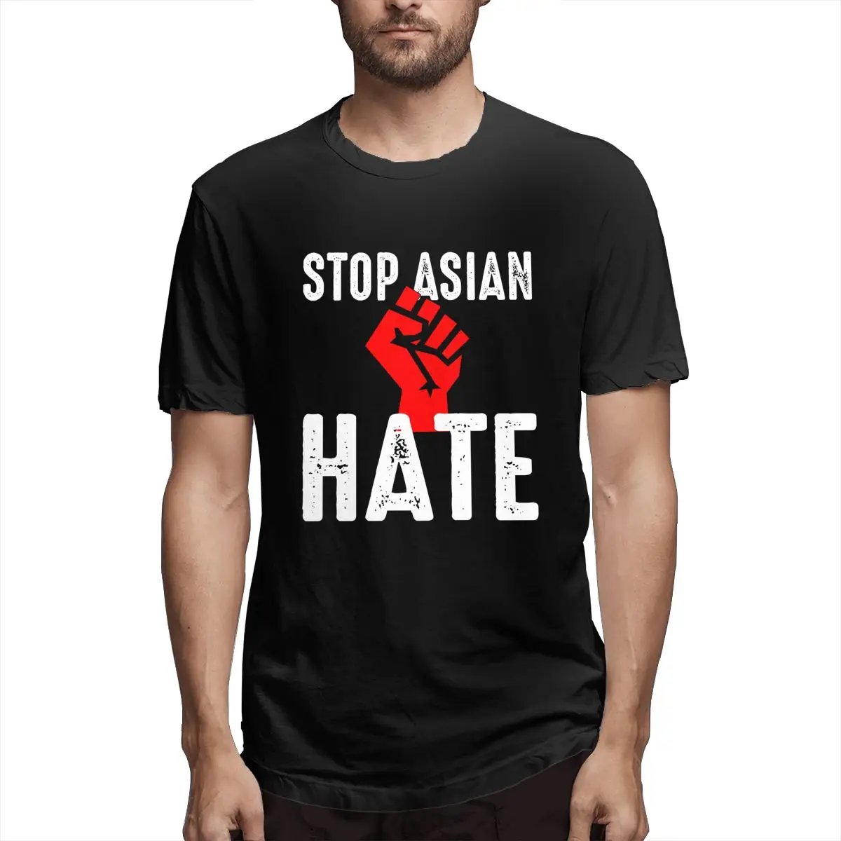 Мужская футболка с коротким рукавом Stop Asia Hate AAPI надписью End The насилие против