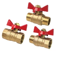 brass small ball valve 14 38 12 34 femalemale thread valve connector butterfly handle tap water switch pipe fitting
