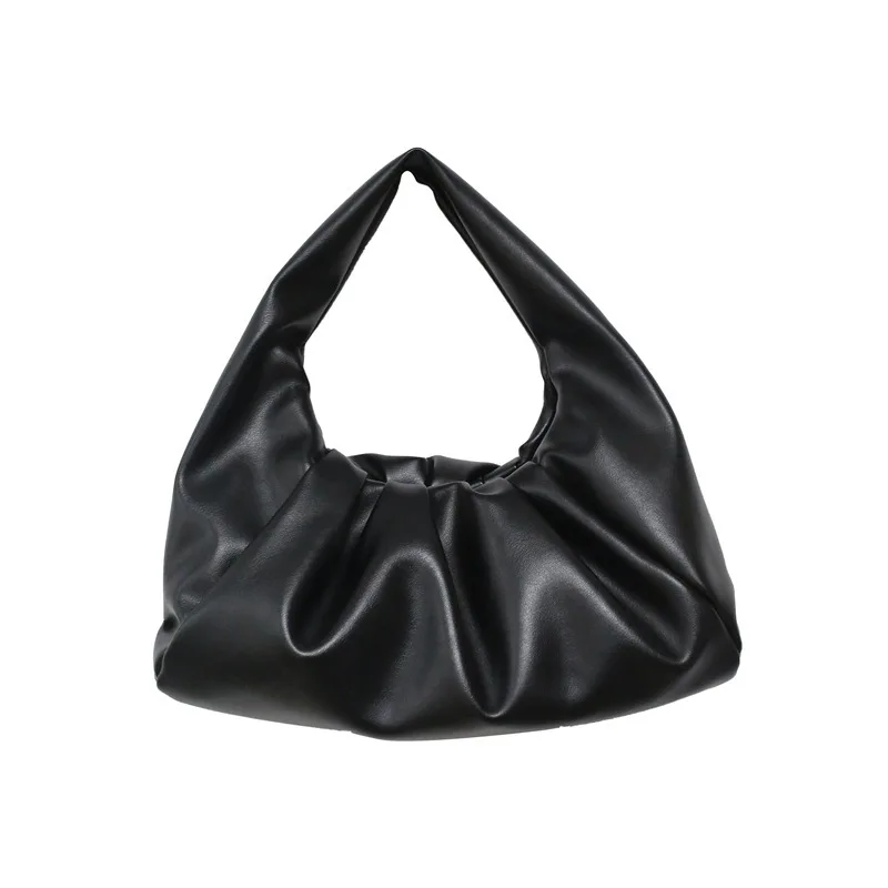 

2021 New Arrivals Women Shoulder Bag For Female PU Leather Fold Skin Design High Quality Soft Surface Simple Style Underarm Bag