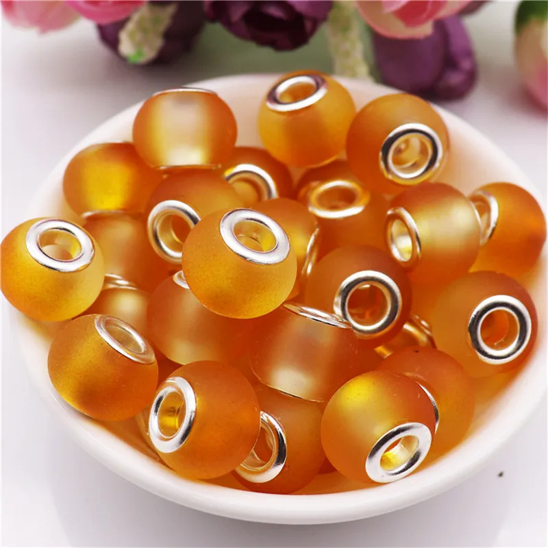 10 шт 16 мм Матовые Круглые с большим отверстием бусины хрустальные из прозрачного