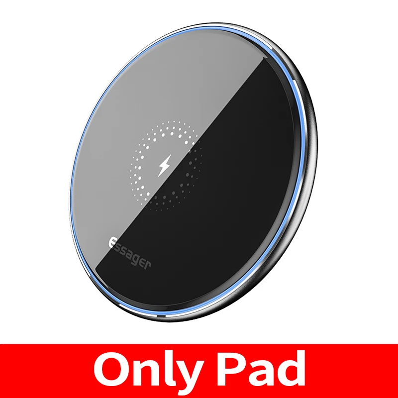 Black Pad Essager 10 Вт Qi Беспроводное зарядное устройство для iPhone 11 Pro Xs Max X Xr 8 Индукционная быстрая Беспроводная зарядная площадка для samsung S10 Xiaomi Mi 9 - Цвет: Black Pad