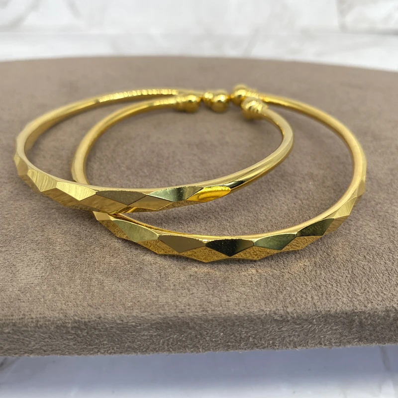 

1pcs/lot Indian Saudi Arabia 24k Gold color Bangle&Bracelet Dubai Bangles For Women Africa Jewelry Ethiopian Wedding Bride Gift