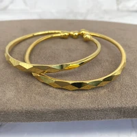 1pcslot indian saudi arabia 24k gold color banglebracelet dubai bangles for women africa jewelry ethiopian wedding bride gift