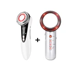 Лицевой светодиодный фотонный лифтинг, удаление морщин + EMS жиросжигатель, ультразвуковой кавитационный массажер для похудения, гальванический инфракрасный