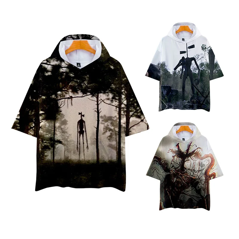 Футболка с 3D принтом головы сирены уличная одежда из ужасов для мужчин и женщин