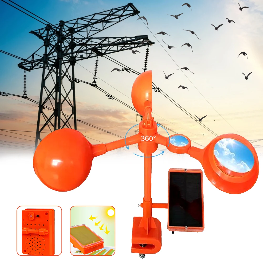 outdoors wind power bird deterrent rotating reflector ultrasonic solar animal repellent bird pest repeller driving device free global shipping
