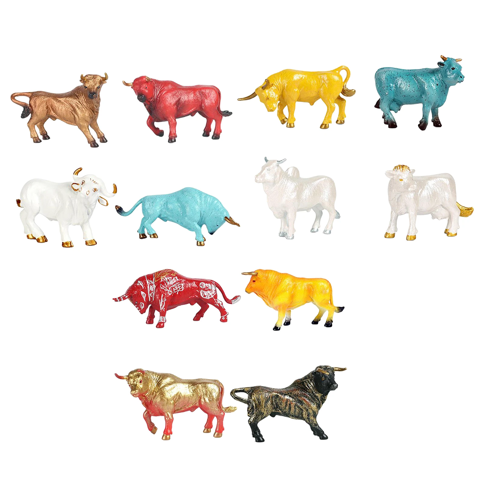 

4pcs Cattle Model Toy Simulation Animal Home Bedroom Kids Room Decoration Handicraft Dollhouse Decor Accessory