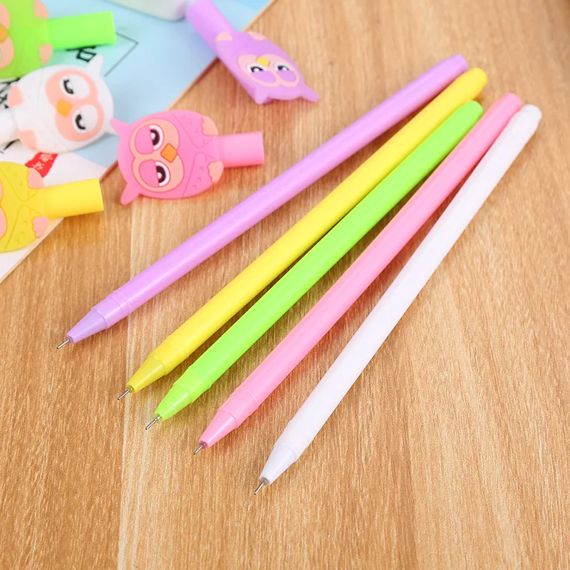 30 Pcs Creative Stationery Cartoon Owl Gel Pens Cute Student Patch Water-Based Pen Fresh Office Supplies Prizes Gifts Wholesale
