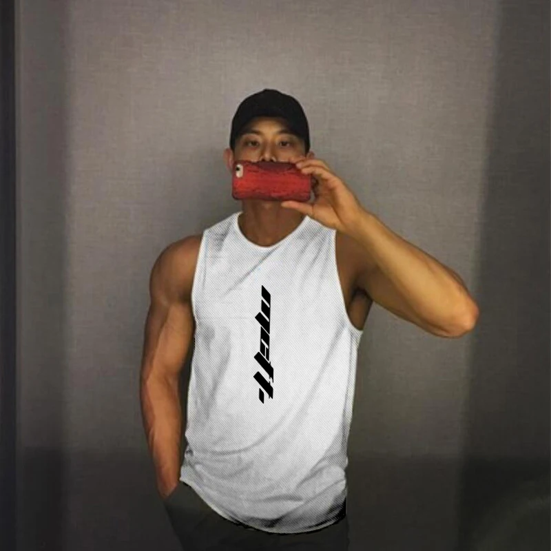 Новинка сетчатый топ для тренажерного зала мужчин фитнеса летняя мода