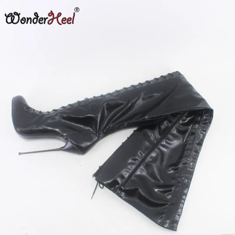 Wonderheel Новинка 16 см ультратонкий металлический каблук очень высокий Матовая кожа