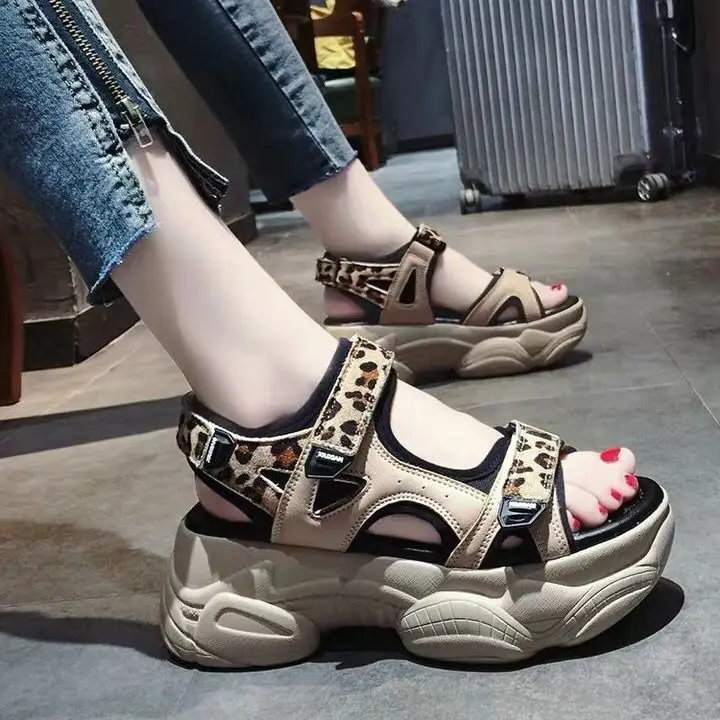 

Platform Sandals Leopard Print Sports Sandals for Women Summer Ins Trendy 2021 New Beach Sandals Women Shoes for Women