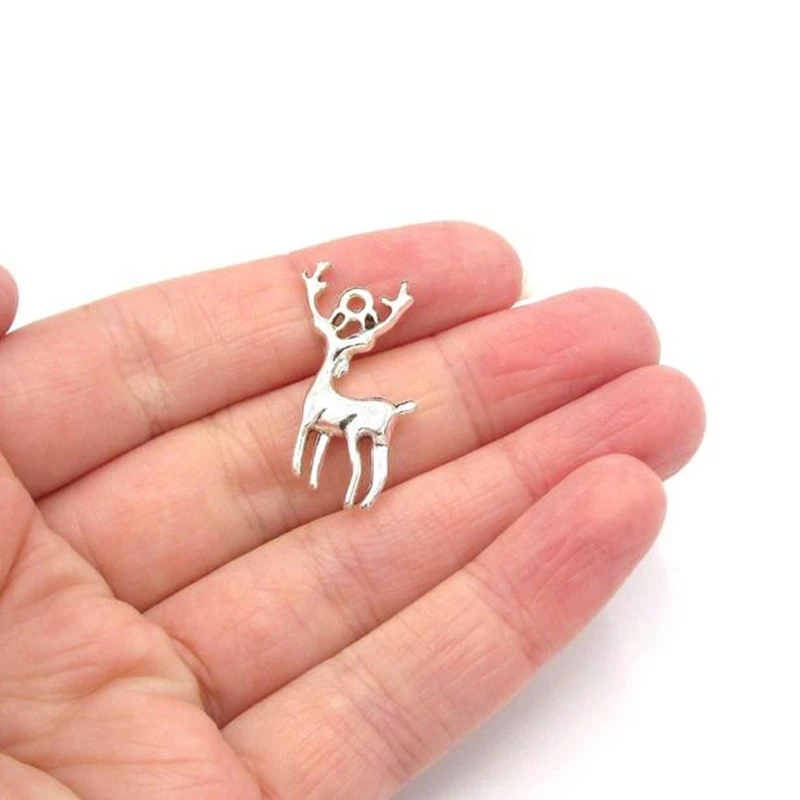 20 шт подвески Рождественский олень 13х22мм старинные Винтажные Ювелирные изделия