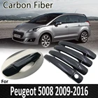 Черное углеродное волокно для Peugeot 5008 2008 2009 2010 2011 2012 2013 2014 2015 2016 Авто дверная ручка крышка наклейка автомобильные аксессуары