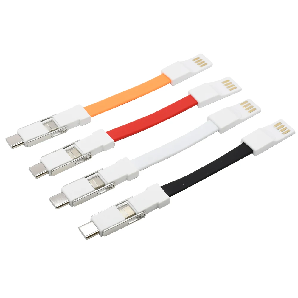 3 в 1 USB кабель для iPhone Xs Max 8 7 Plus Samsung 2A Android smartphone Micro Type C с брелоком Портативный Ключ