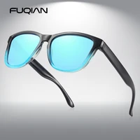 fuqian classic square polarized sunglasses men women fashion driving sun glasses mirror lens eyeglasses blue shades uv400