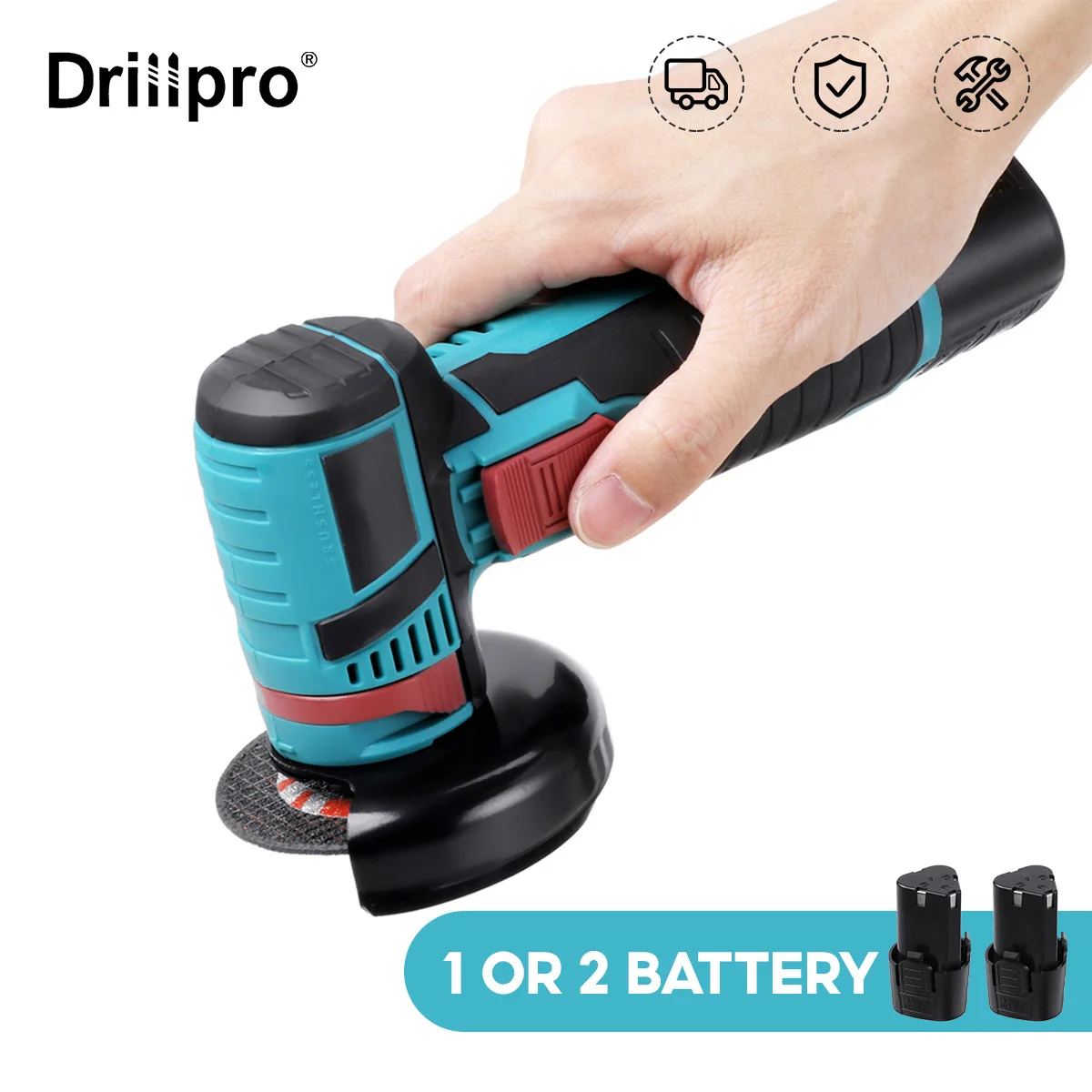 

Drillpro Mini Brushless Angle Grinder 12V Electric Angle Grinder Polishing Machine Diamond Cutting Power Tool 1/2pcs Battery