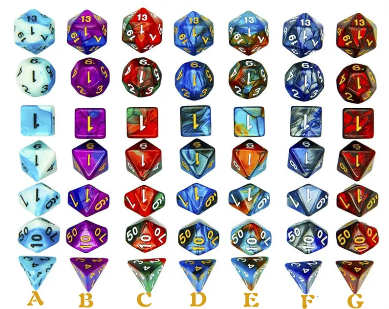 Развлекательные товары для бара двухцветный набор костей с несколькими лицами 35