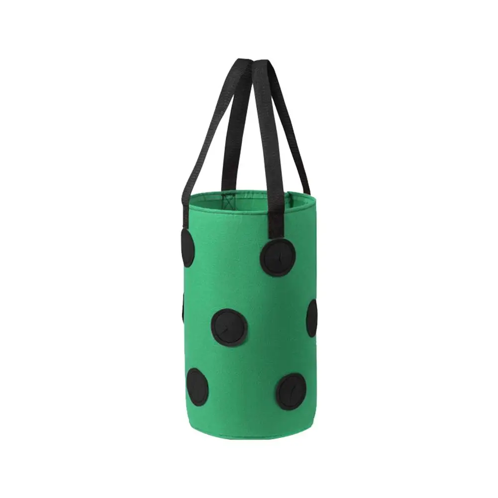 

Strawberry Tomato Growing Bag Garden Hanging Vegetable Bare Root Plants Planting Bag Breathable Reusable Flower Herb Pot 10 Hole