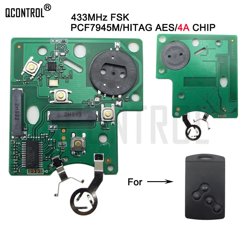 QCONTROL Автомобильная плата дистанционного ключа для смарт карты 433 МГц PCF7945/7953 чип