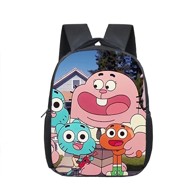 014 12 дюймов удивительный мир Gumball сумки для детского сада, школы книжные сумки Дети Малыш Детская сумка-рюкзак подарок - Цвет: 014