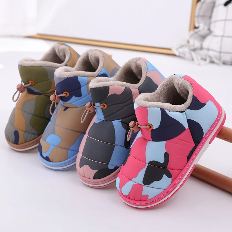 Детские хлопковые ботинки плюшевые ботильоны детские зимние с высоким берцем