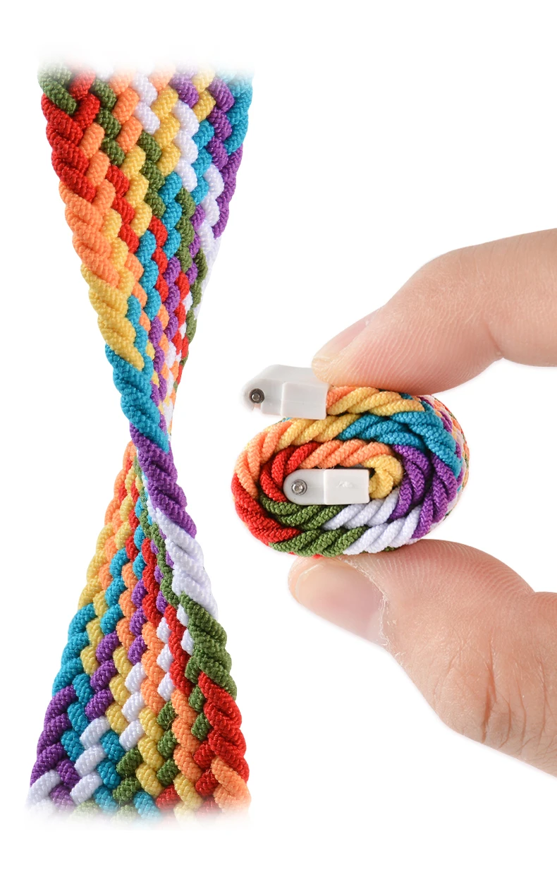 

22mm 20mm Universal Solo Loop Band for Huawei Watch Band Samsung Galaxy Watch 3 Active2 Nylon Braided Strap for Amazfit Bip