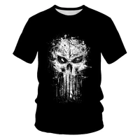 2021 new 3d printing fashion mens and womens t shirt street skull trend soft material casual mens loose o neck t shirt