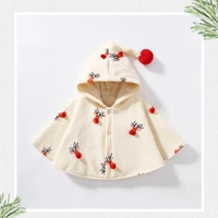 autumn and winter christmas clothes childrens cloak plus velvet warmth thick windproof infant cloak outing hooded baby coats