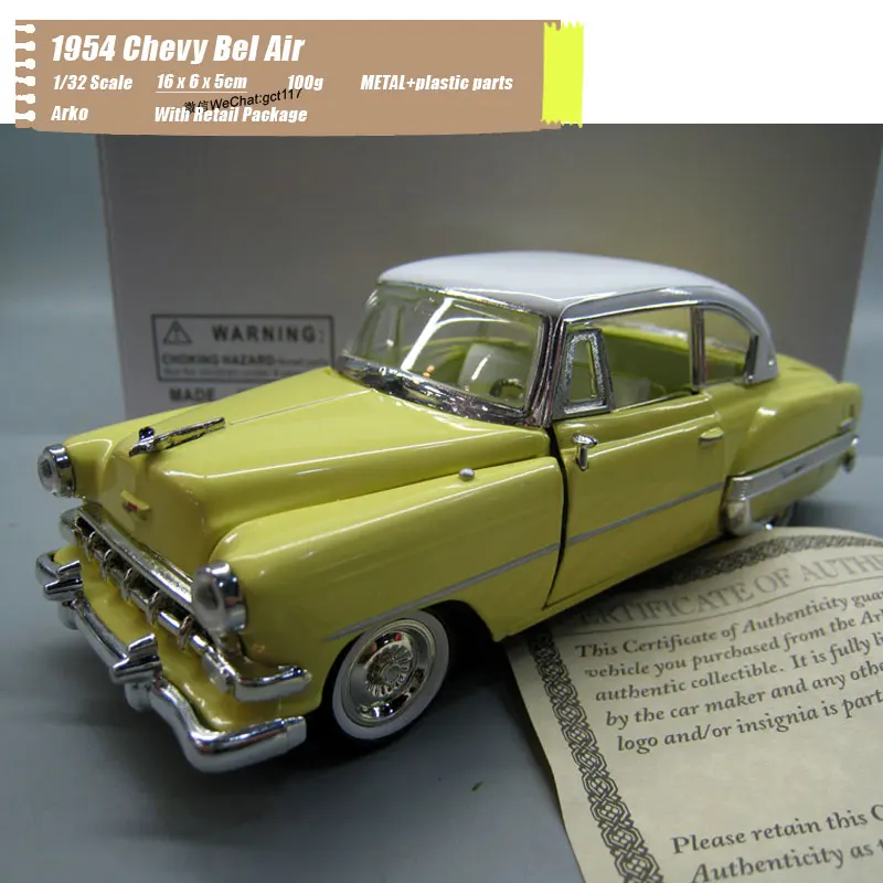 6 шт./лот оптовая продажа ARKO масштаб 1/32 классический автомобиль серия 1954 Chevy Bel Air