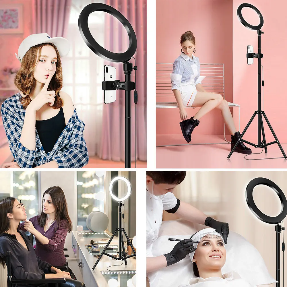 СВЕТОДИОДНЫЙ торшер USB кольцо напольный светильник штатив кольцевой 80
