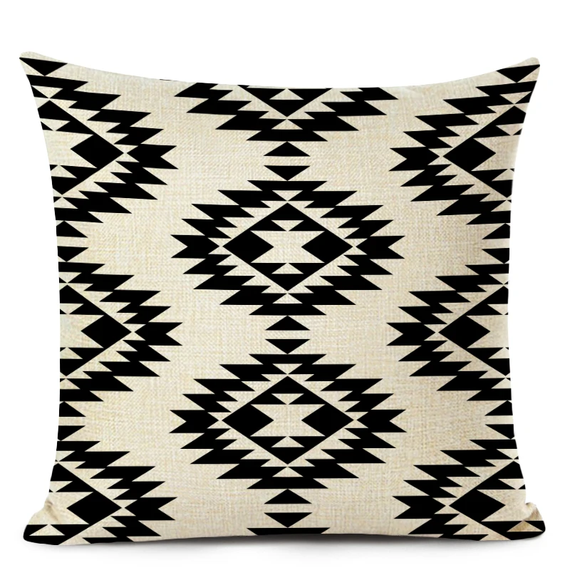 Retro High Quality ethnic Geometry Cushion Cover Throw Pillow Cutton Linen Car Sofa Bed Home Decor Textile Printed Pillowcase