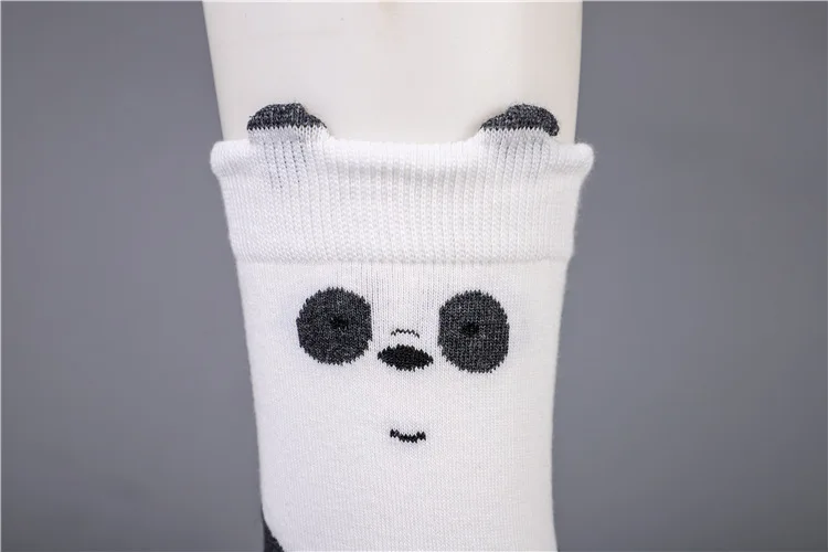 Аниме мы вся правда о медведях принт Носки гризли панда IceBear милые с изображением забавного героя мультфильма; женские хлопковые носки для девочек модные осенний спортивный комплект