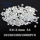 Круглые белые фианиты класса AAAAA маленького размера 0,6  2,4 мм, 10 шт.  10000 шт., круглые камни с блестящей огранкой, свободные фианиты