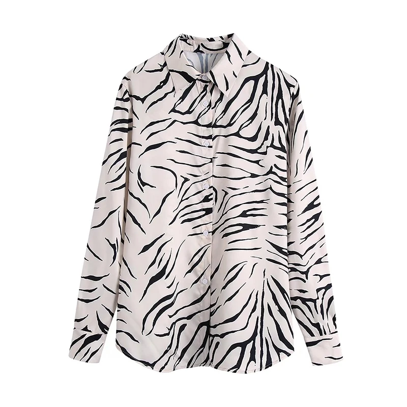 

Unizera 2021 Za Женская Осенняя Новинка украшение на пуговицах с лацканами случайный универсальная женская рубашка с длинным рукавом модная руба...