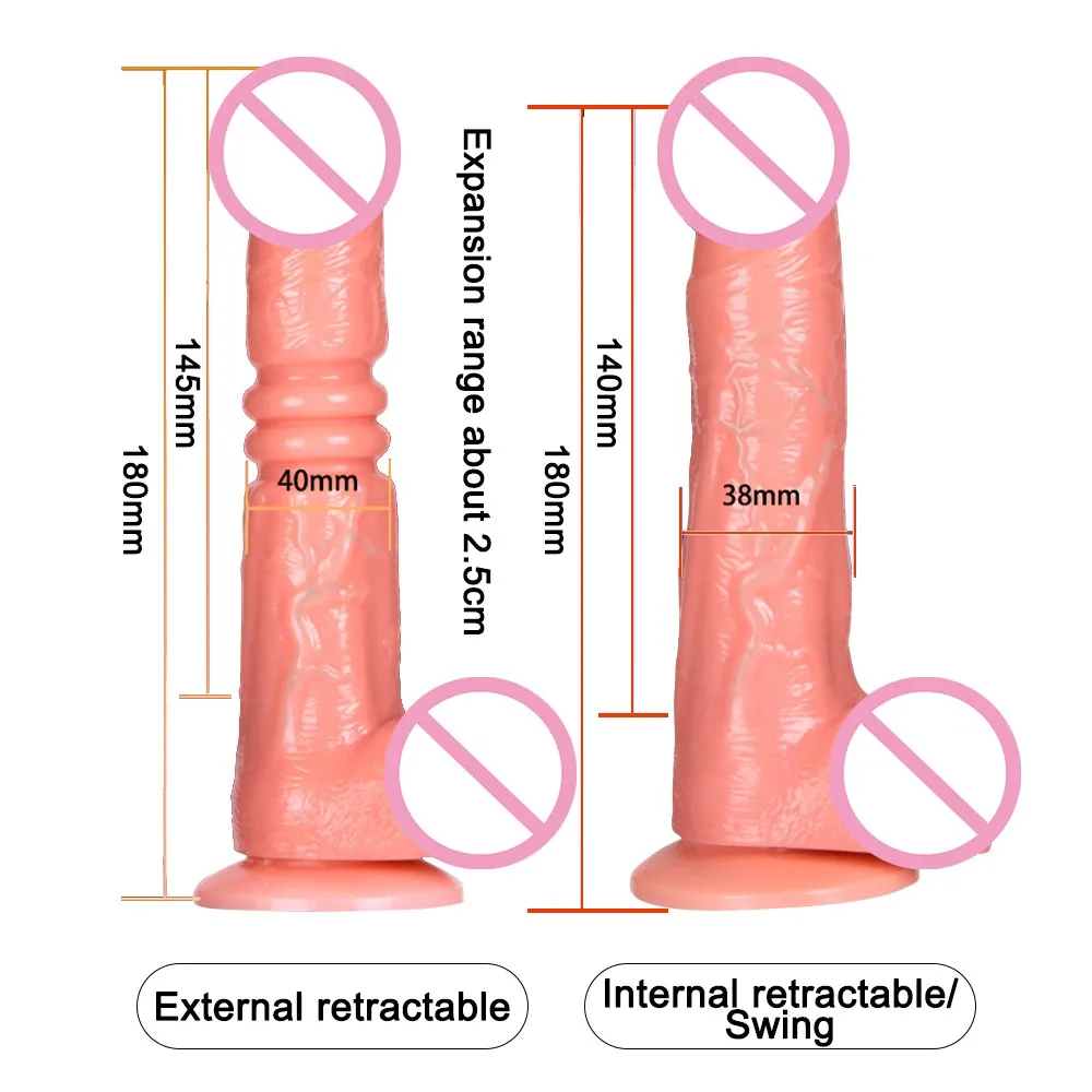 Автоматический телескопический нагревающий вибратор реалистичный