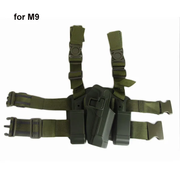 Green for M9 Кобура для ружья, Охотничья кобура для ног Glock 17 19 Beretta M9 M92 1911 P226, Тактический Регулируемый Чехол для пистолета - Цвет: Green for M9