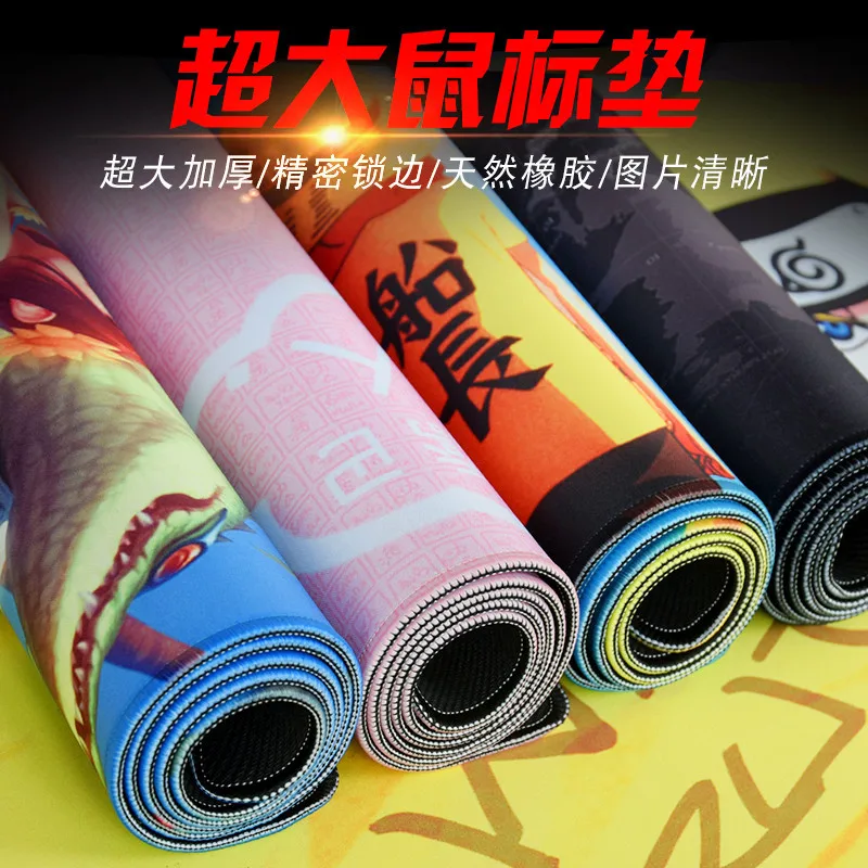 

80CM NEW Naruto waterproof Compute Mouse Pad Gaming Mousepad Anti-slip Natural Rubber with Locking Edge Mouse Mat Desk Mat